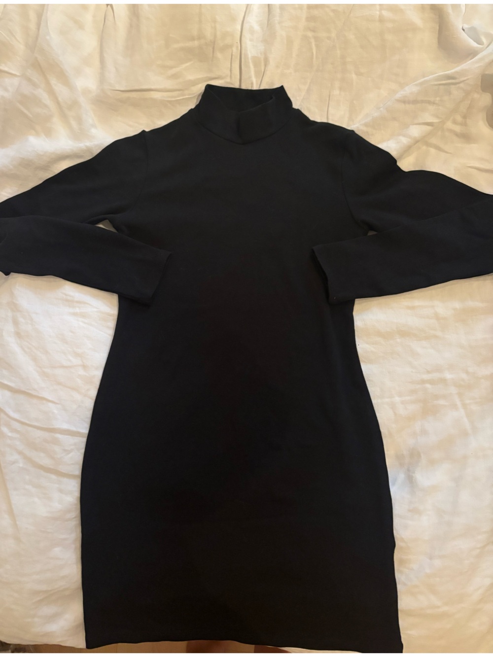 Bershka Long Sleeve Black Bodycon Dress